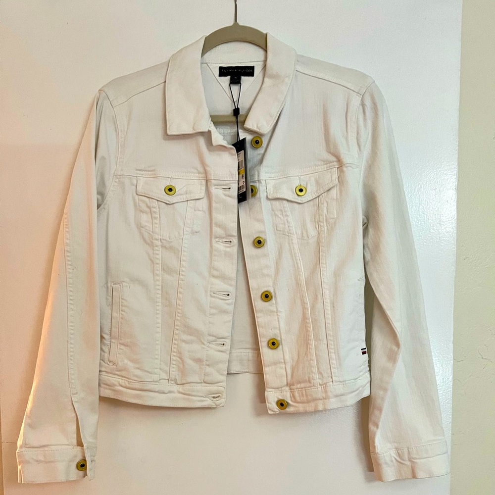 NWT White Tommy Hilfiger jean jacket size m medium NWT